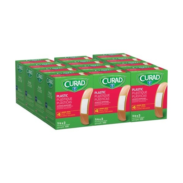 Medline Bandages, Self, Adhesive, Plastic, 3/4inx3in, BN, MIINON25500CT - main